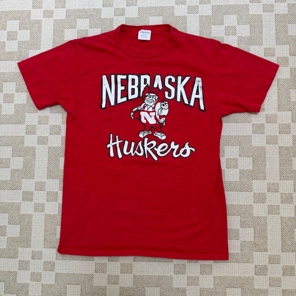 Vintage Starter Nebraska Huskers T Shirt Red Herbie Husker USA Large Fits XS